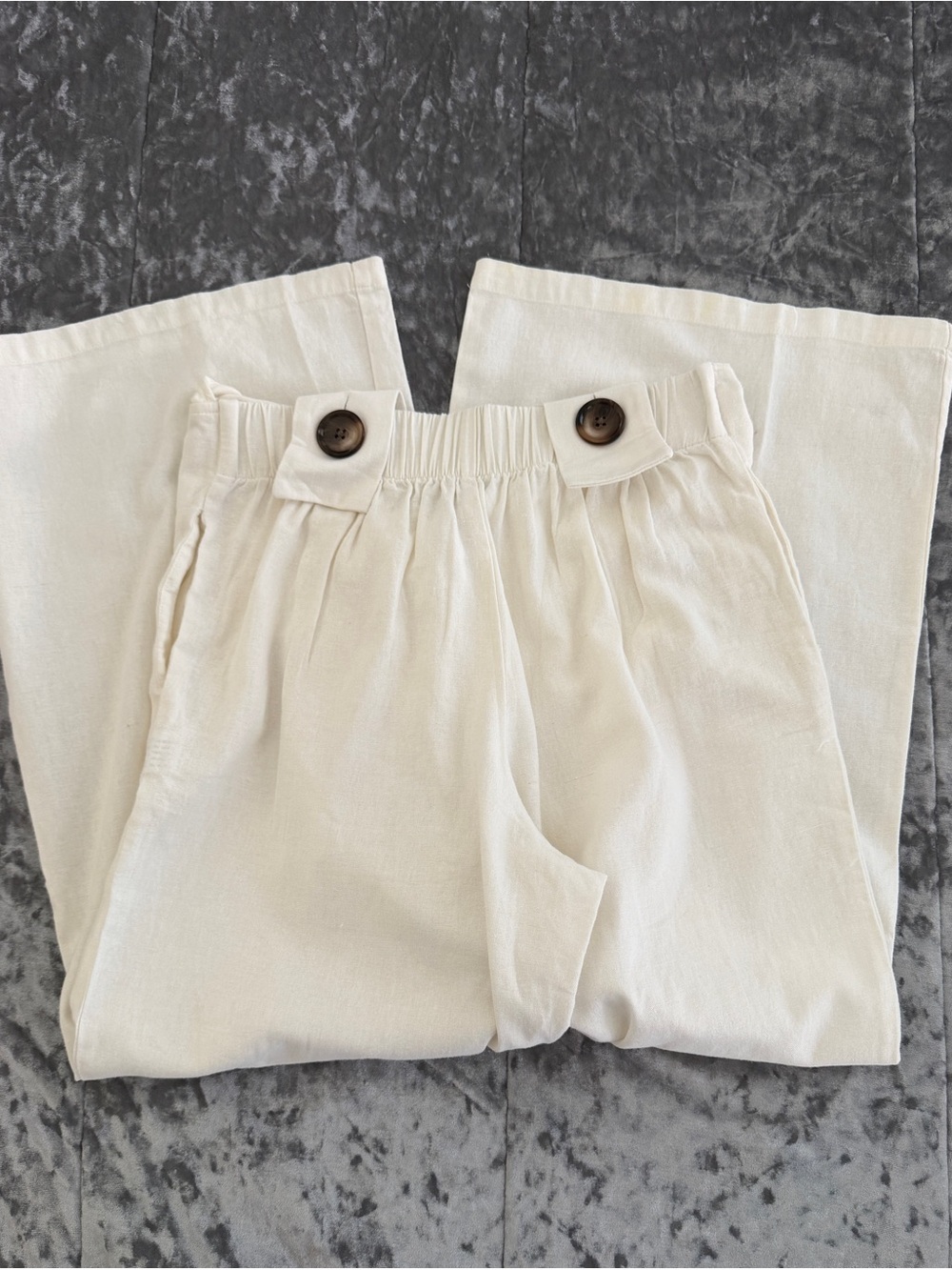 Preloved Cream Wide-Leg Overalls Jumpsuit - Picture 15 of 16